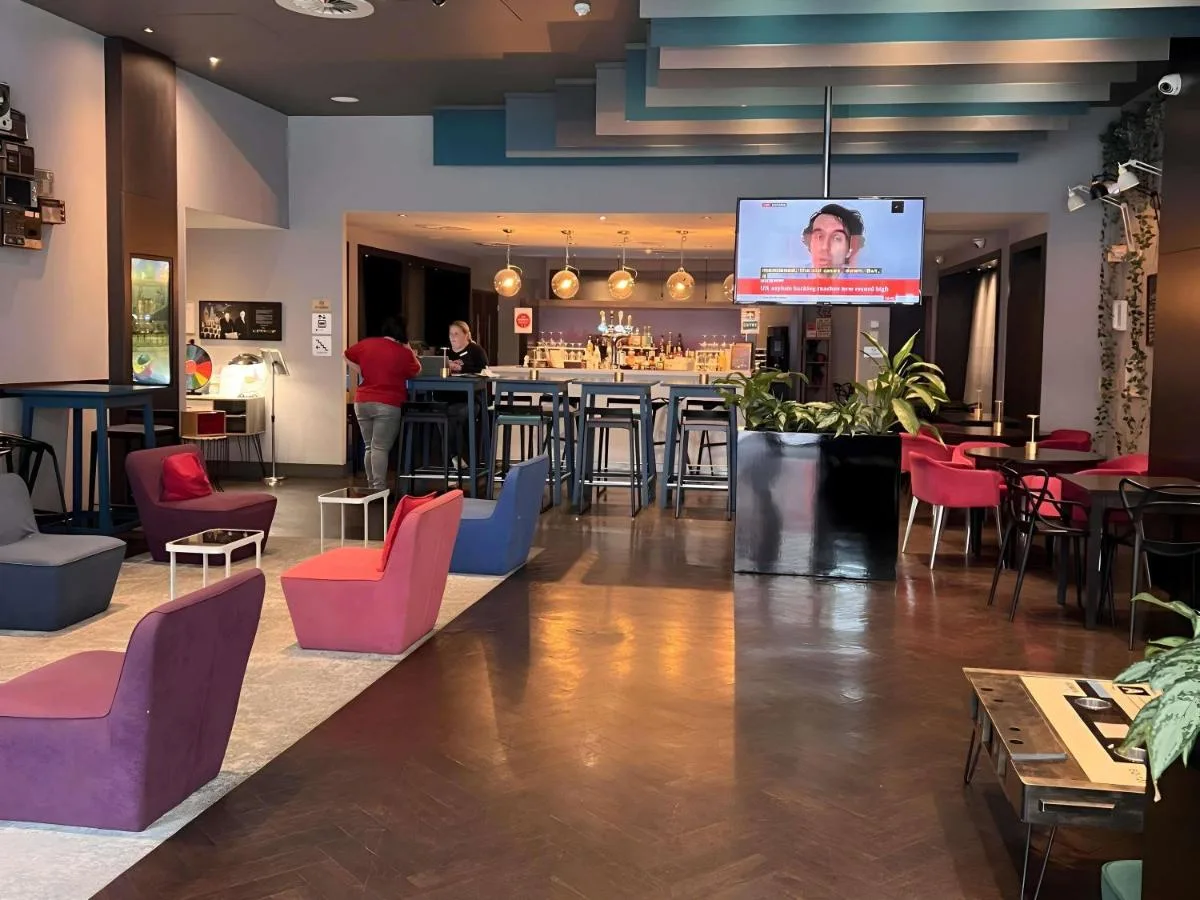 Colourful bar and restaurant seating at Ibis Styles Liverpool Centre Dale Street